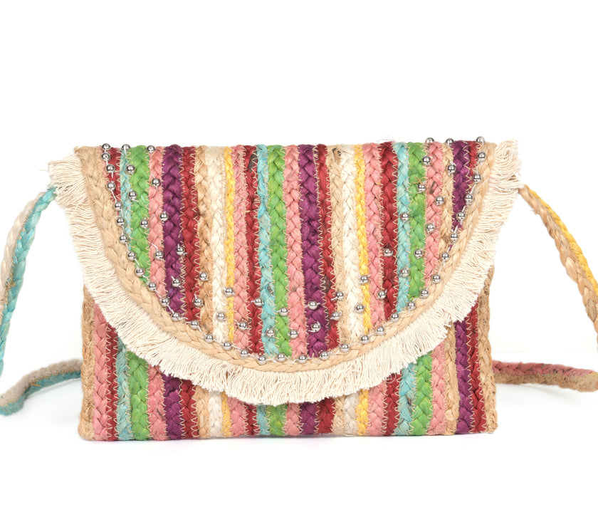 Handmade Jute Flap Crossbody | LB-747