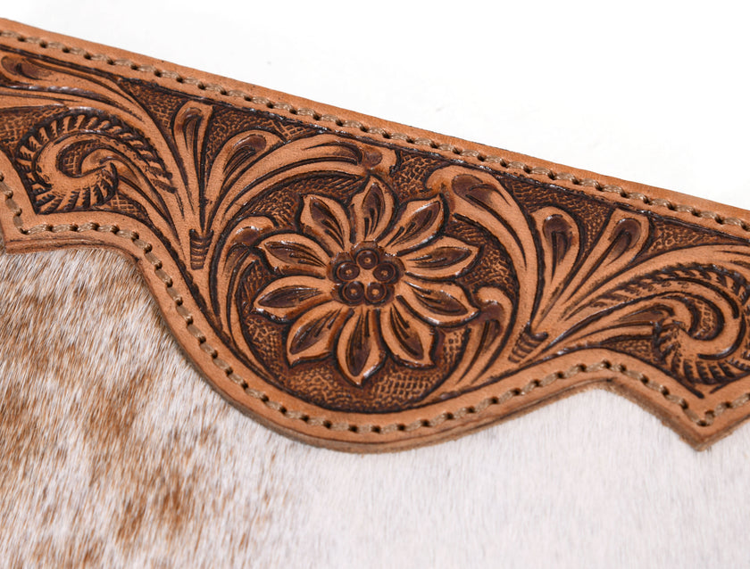 Tooled Hide & Leather Wallet