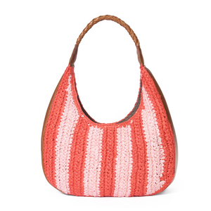 Willow Raffia Stripe Hobo Bag