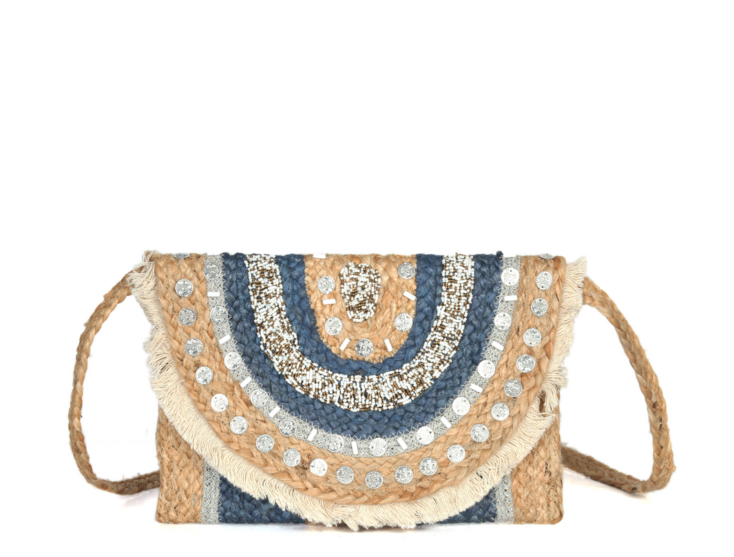 Handmade Jute Flap Crossbody | LB-702