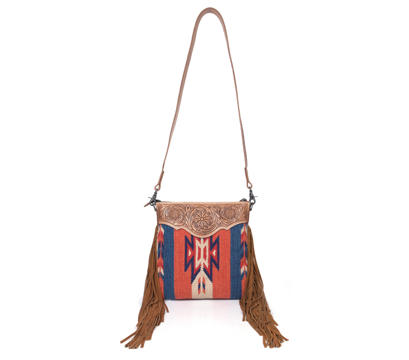 Dual Tooling Western Leather Crossbody | LB-648