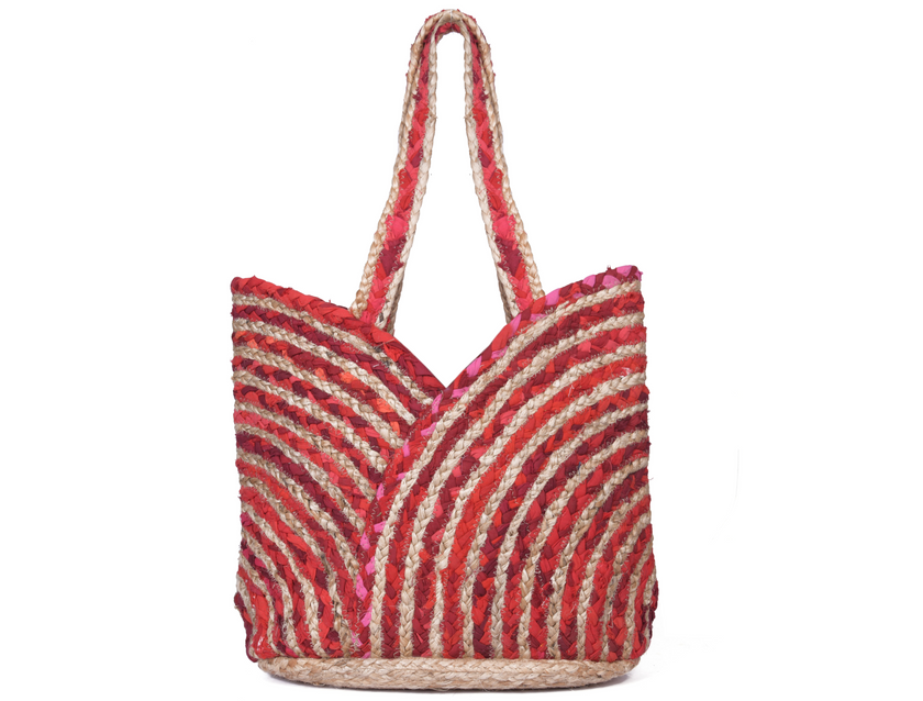 Nature's Carryall Recycled Jute Tote Bag Organic Multicolor | LB-666