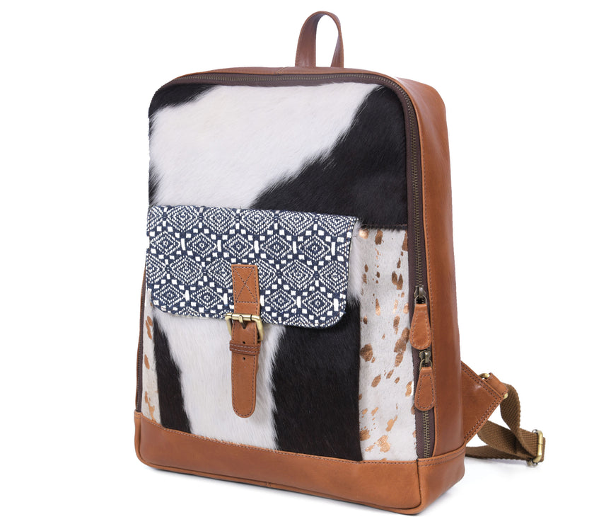 Fresno Metallic Backpack Hair On Hide & Leather