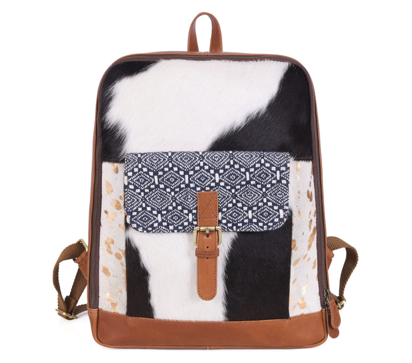 Fresno Metallic Backpack Hair On Hide & Leather