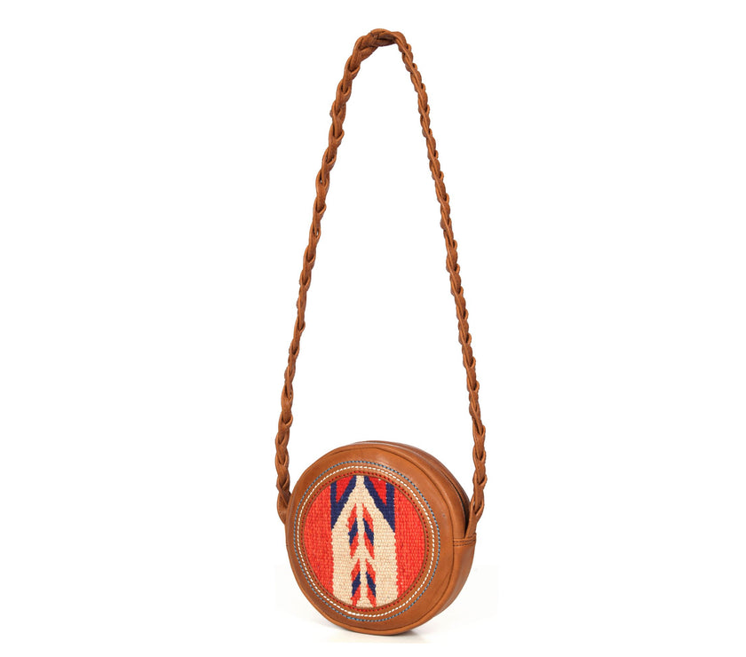 Denver Kilim Leather Round Crossbody Bag