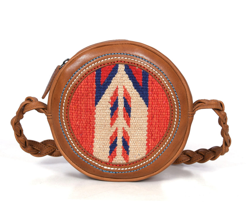 Denver Kilim Leather Round Crossbody Bag