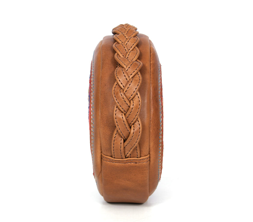 Denver Kilim Leather Round Crossbody Bag