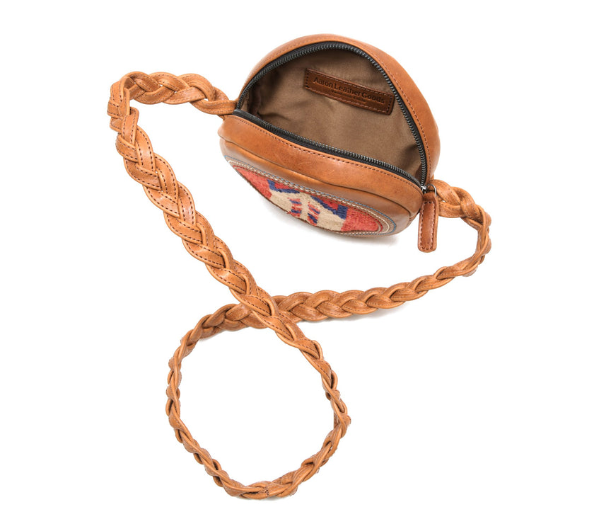 Denver Kilim Leather Round Crossbody Bag