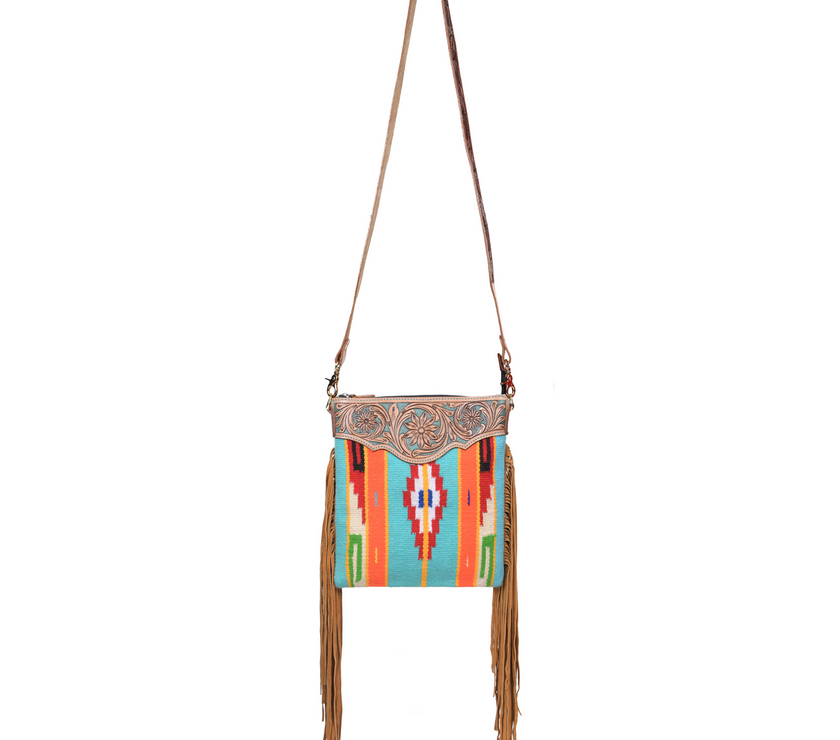 Dual Tooling Western Leather Crossbody | LB-648